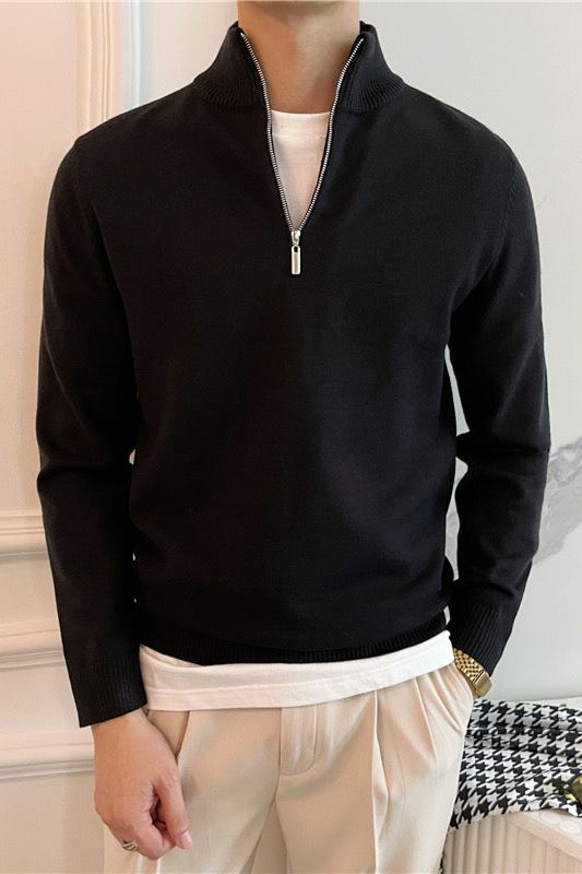 ANSEONG Fine Quarter Zip Sweater